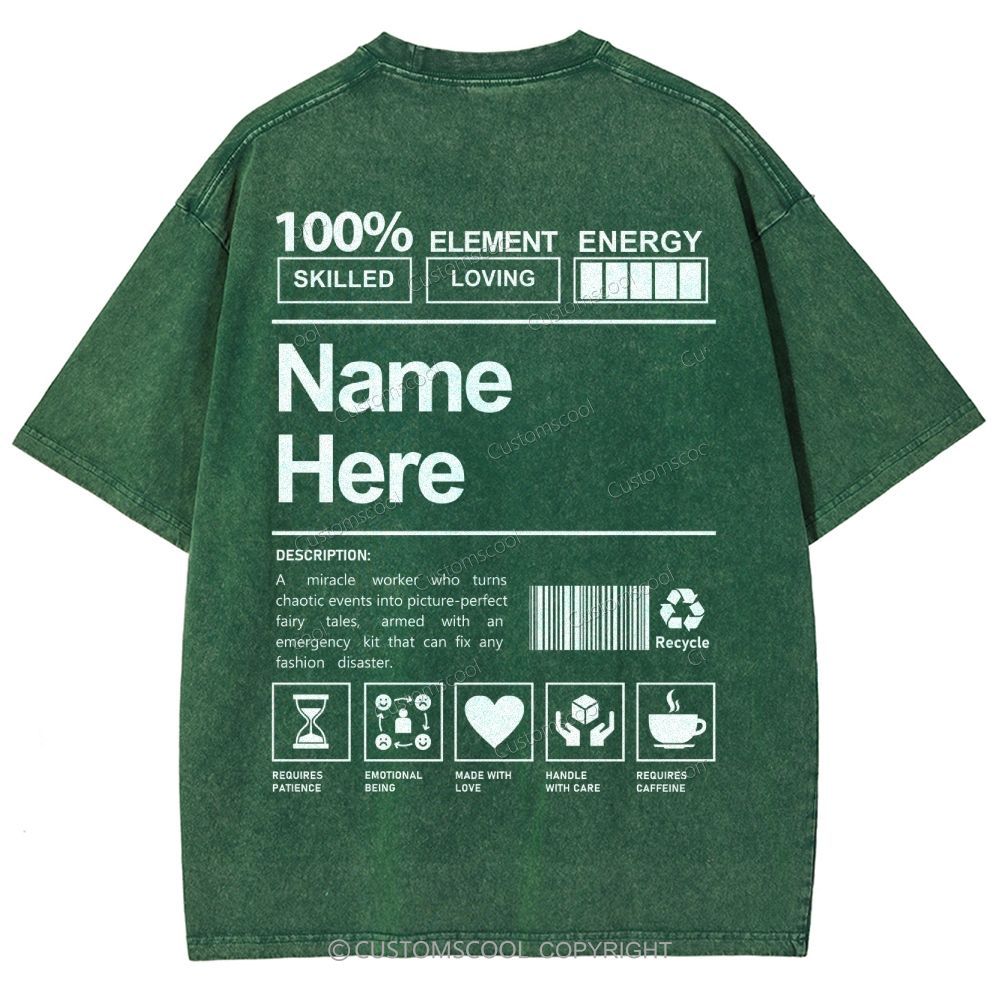 Addcustom Name And Your Description Unisex Fit Washed T-Shirt Customscool
