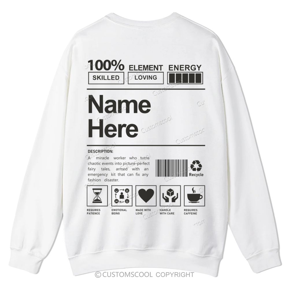 Addcustom Name And Your Description Casual Crewneck Sweatshirt Customscool