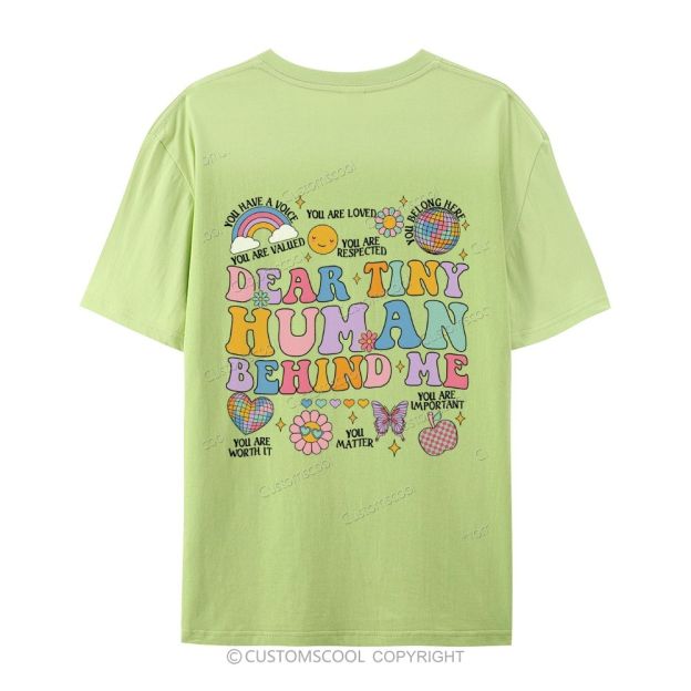 Dear Tiny Human Behind Me Casual Short Sleeve T-Shirt Customscool