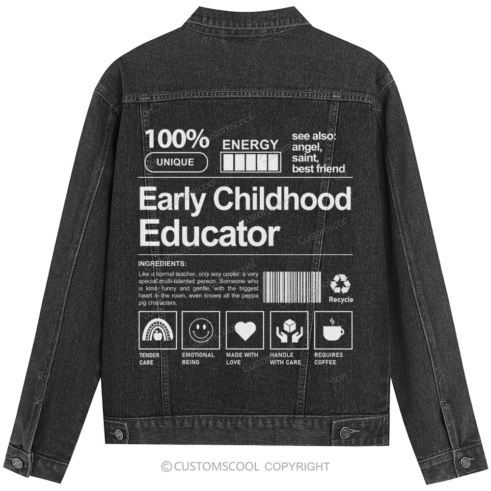 Early Childhood Educator Denim Jacket Customscool