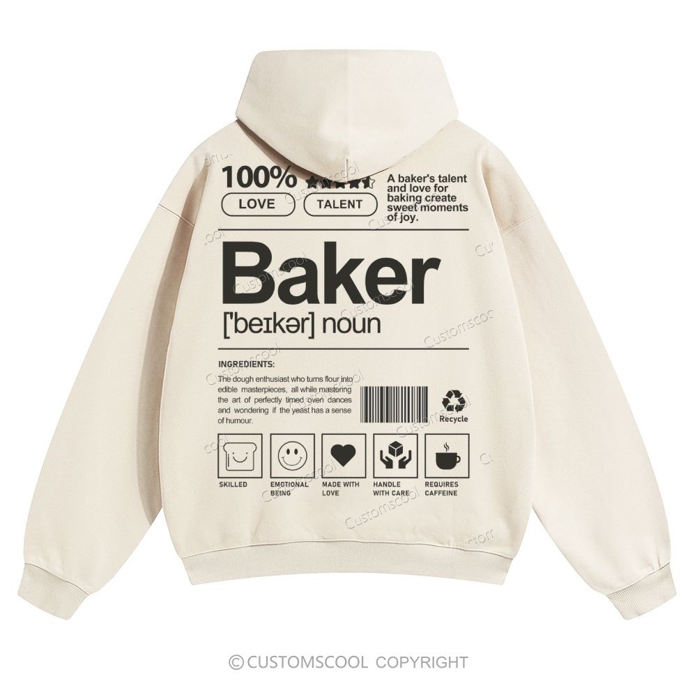 Baker Solid Color Hoodie Customscool