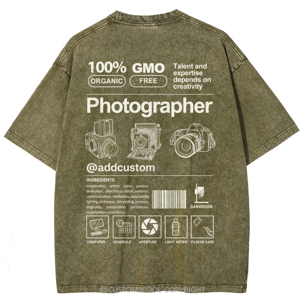 Photographer Addcustom Unisex Fit Washed T-Shirt Customscool