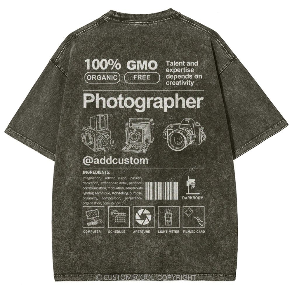 Photographer Addcustom Unisex Fit Washed T-Shirt Customscool