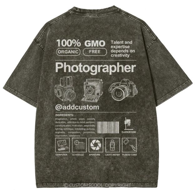 Photographer Addcustom Unisex Fit Washed T-Shirt Customscool