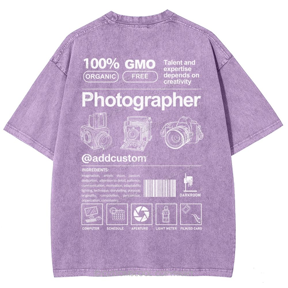 Photographer Addcustom Unisex Fit Washed T-Shirt Customscool
