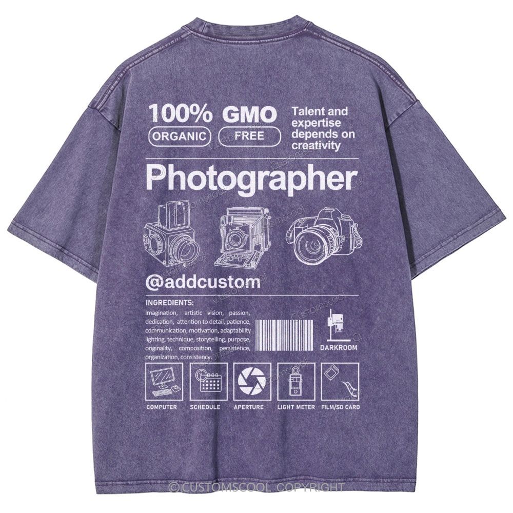 Photographer Addcustom Unisex Fit Washed T-Shirt Customscool