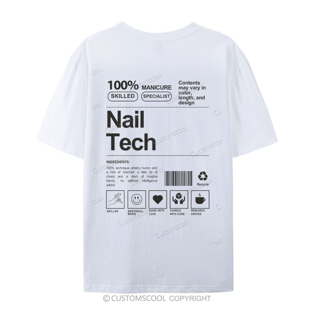 Nail Tech Casual Short Sleeve T-Shirt Customscool