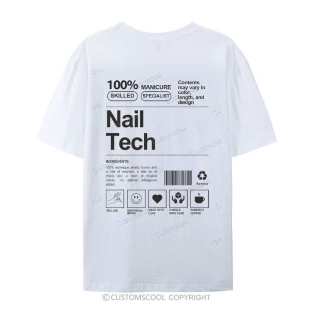 Nail Tech Casual Short Sleeve T-Shirt Customscool