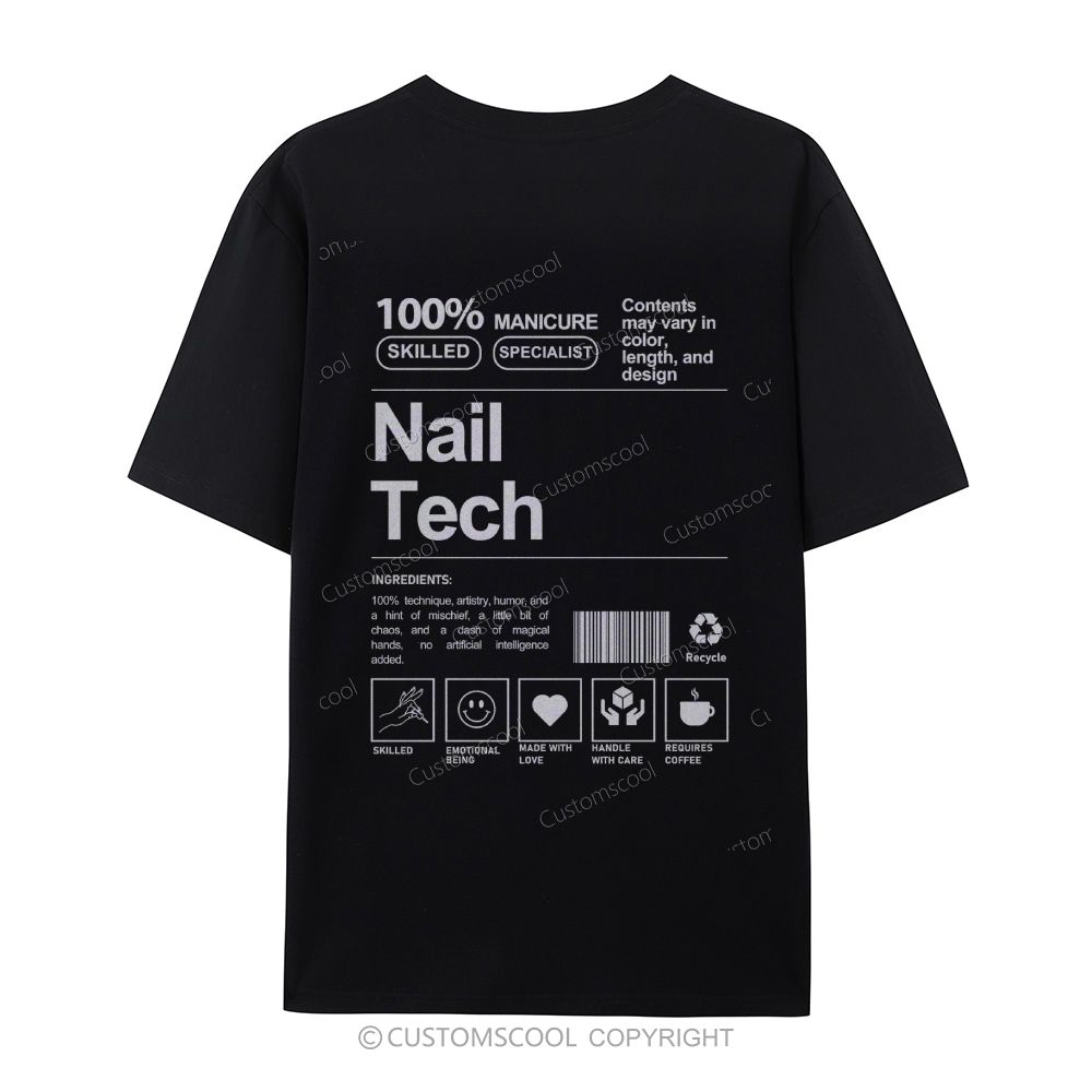 Nail Tech Casual Short Sleeve T-Shirt Customscool