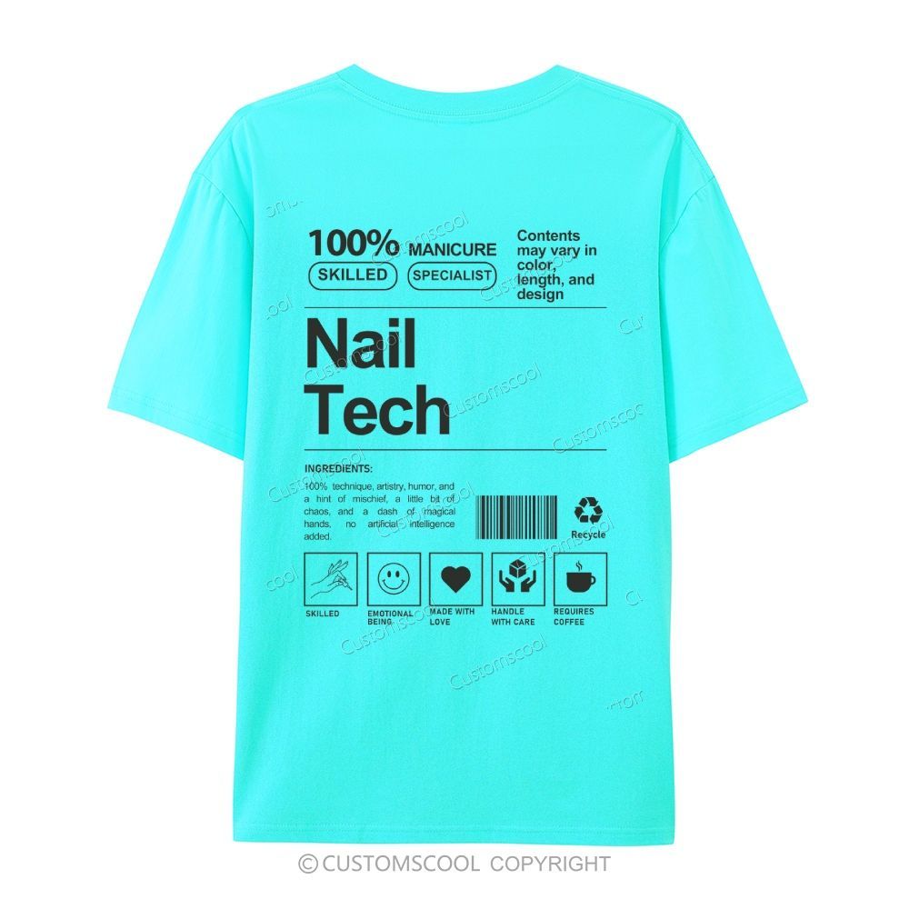 Nail Tech Casual Short Sleeve T-Shirt Customscool