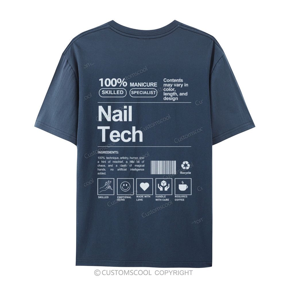 Nail Tech Casual Short Sleeve T-Shirt Customscool