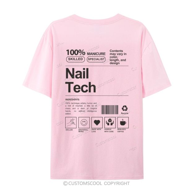 Nail Tech Casual Short Sleeve T-Shirt Customscool