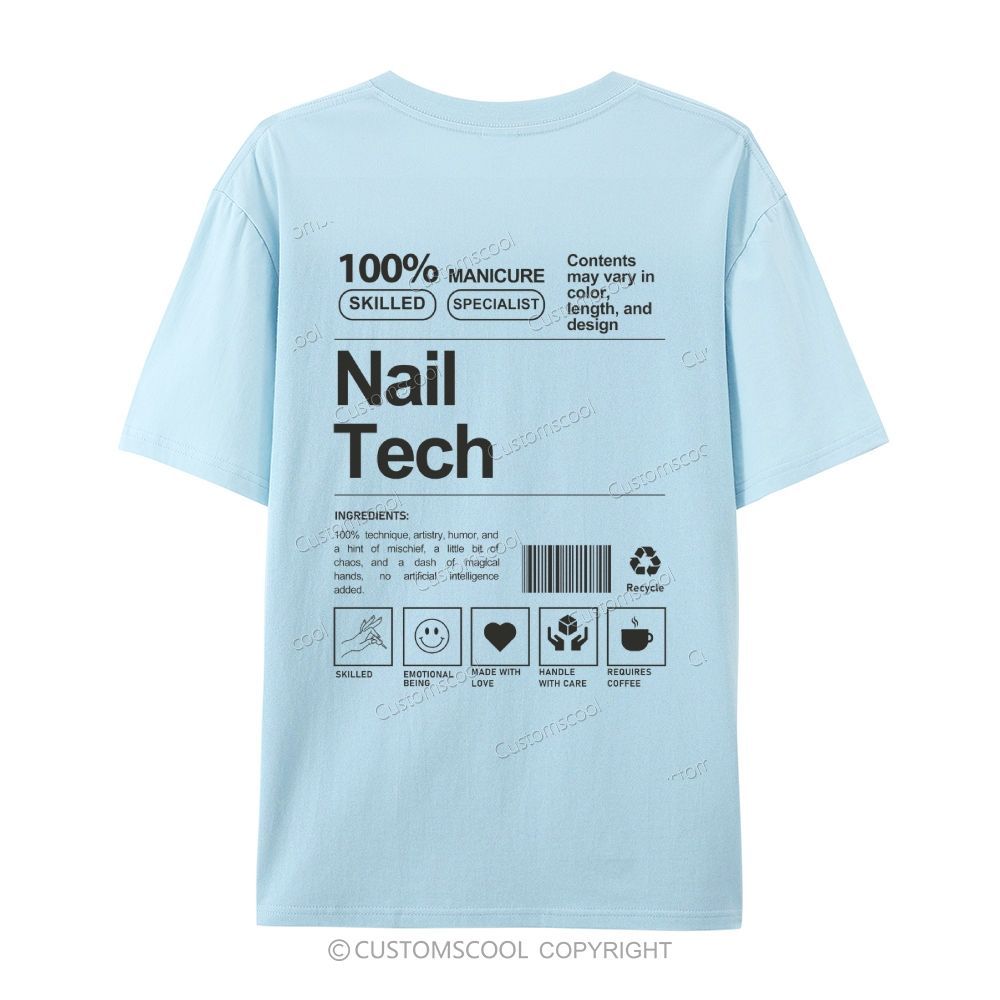 Nail Tech Casual Short Sleeve T-Shirt Customscool