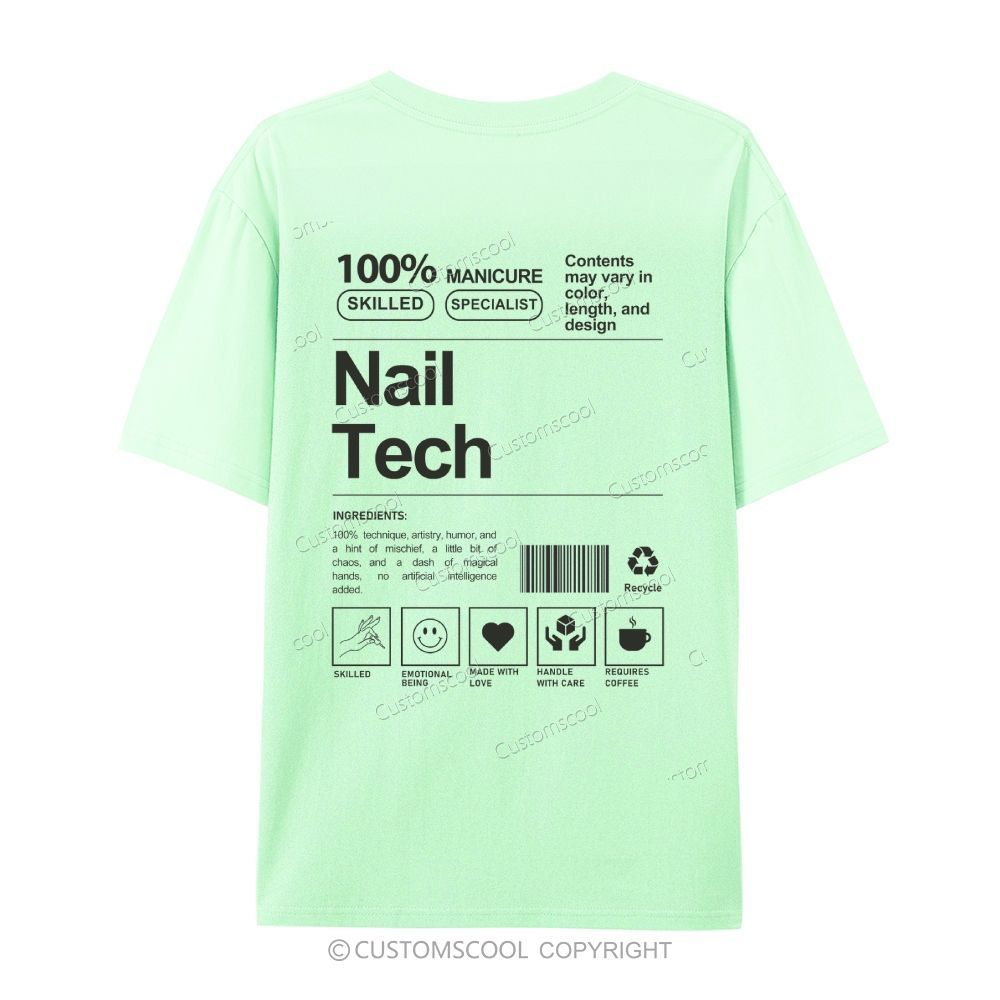 Nail Tech Casual Short Sleeve T-Shirt Customscool