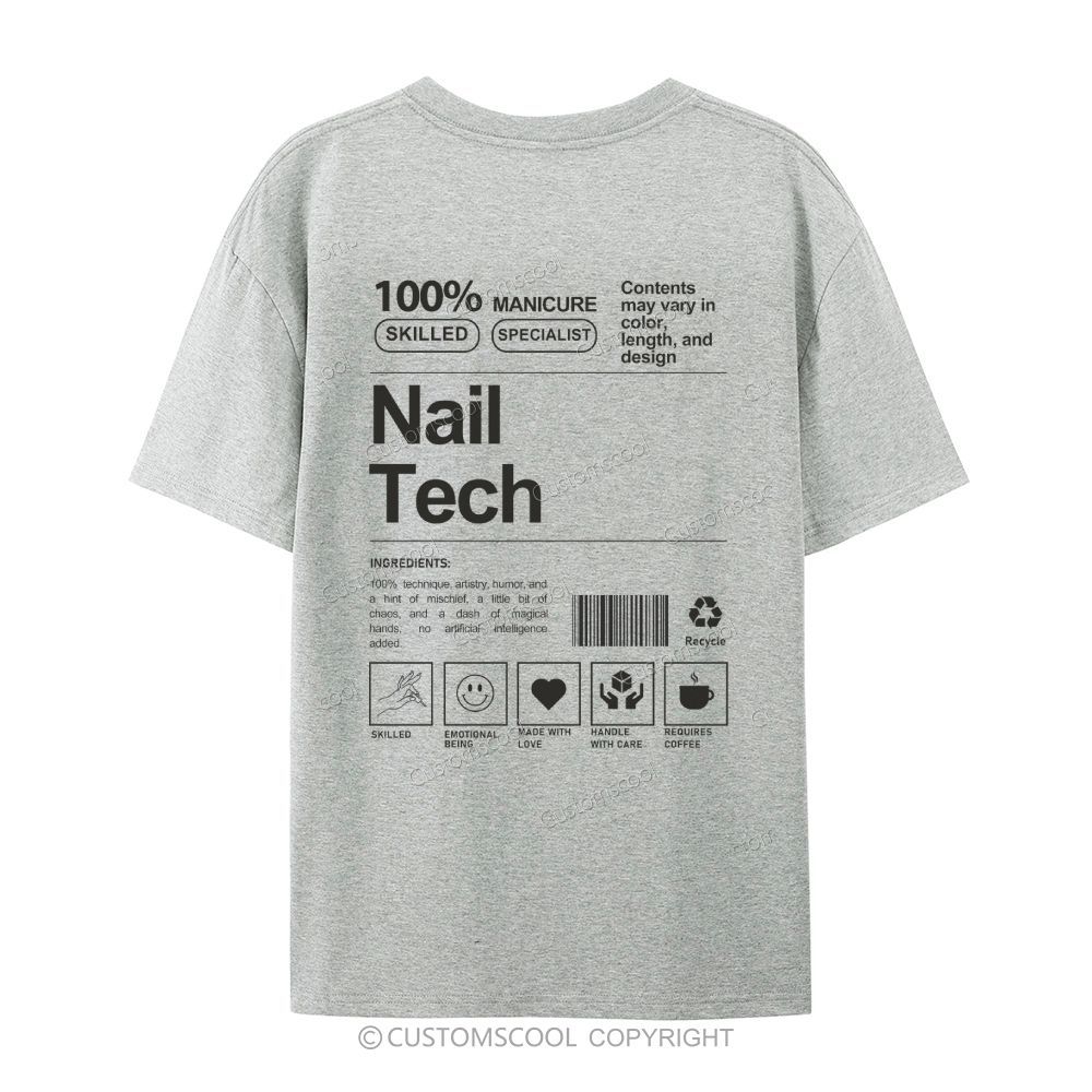 Nail Tech Casual Short Sleeve T-Shirt Customscool