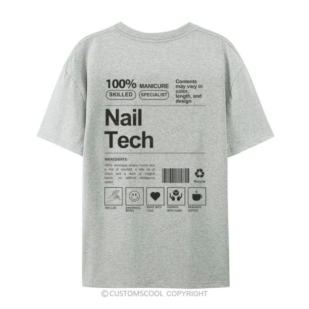 Nail Tech Casual Short Sleeve T-Shirt Customscool