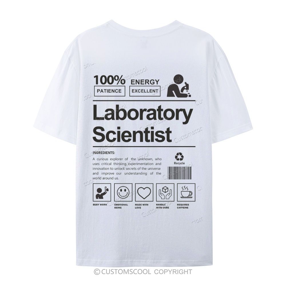 Laboratory Scientist Casual Short Sleeve T-shirt Customscool