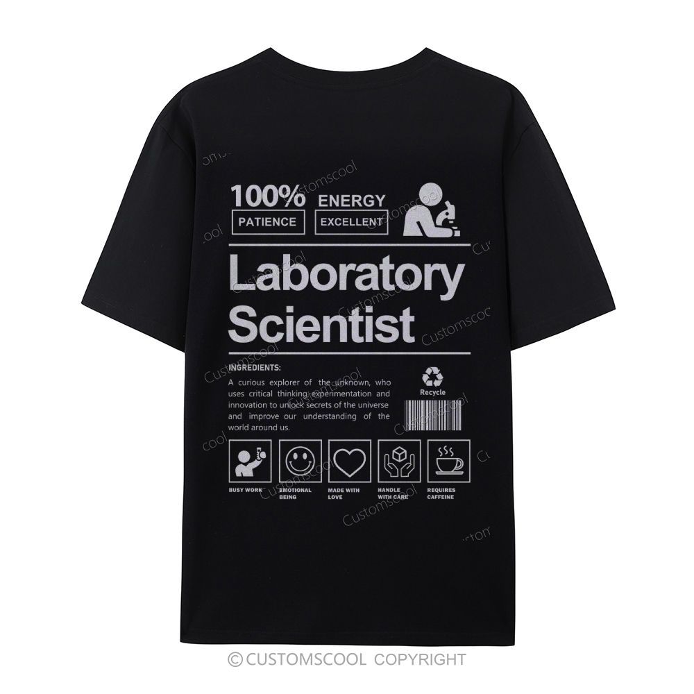 Laboratory Scientist Casual Short Sleeve T-shirt Customscool