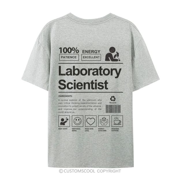 Laboratory Scientist Casual Short Sleeve T-shirt Customscool