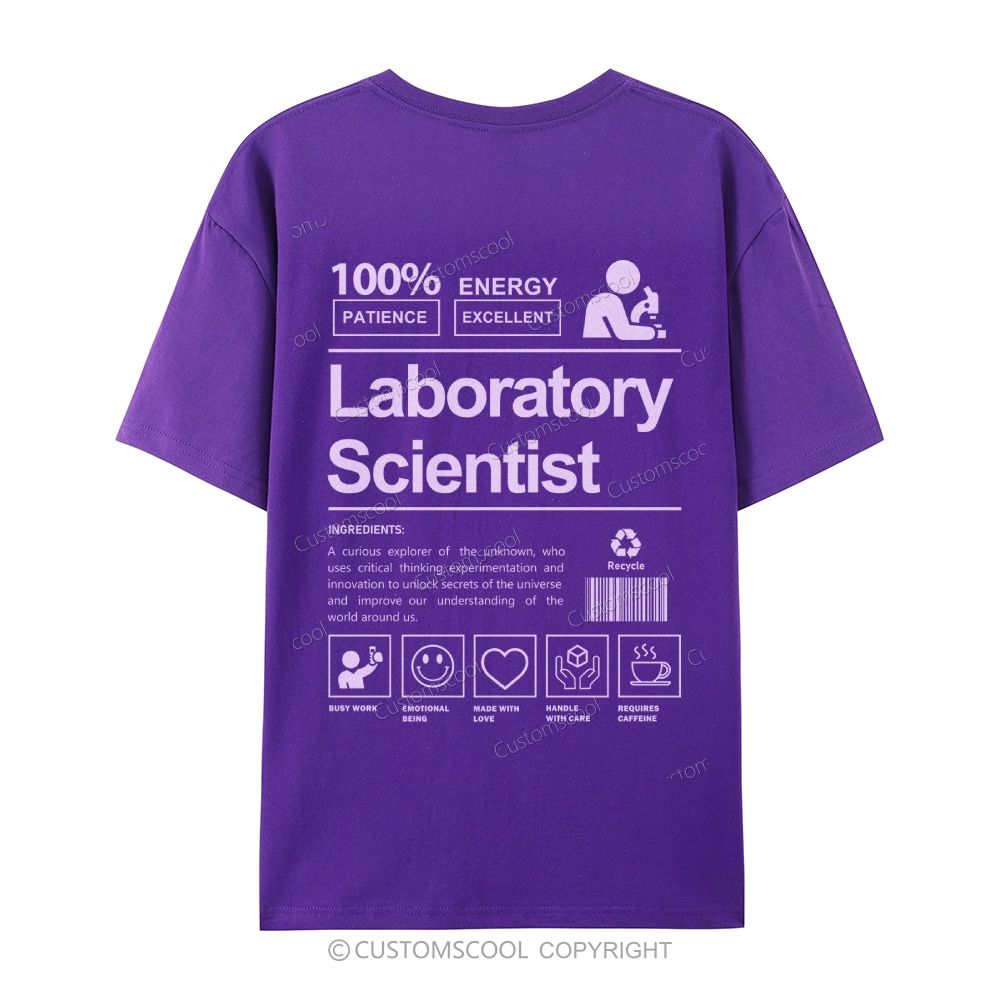 Laboratory Scientist Casual Short Sleeve T-shirt Customscool