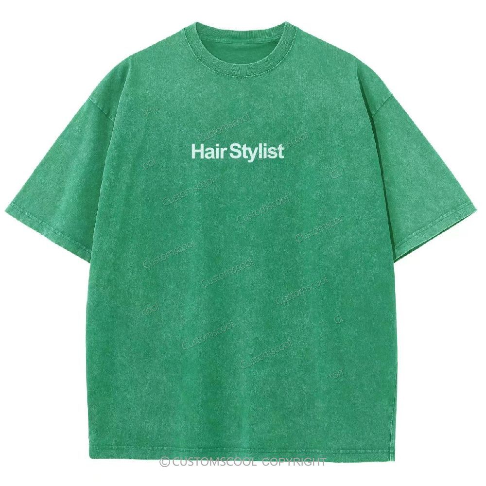 Hair Stylist Addcustom Unisex Fit Washed T-Shirt Customscool
