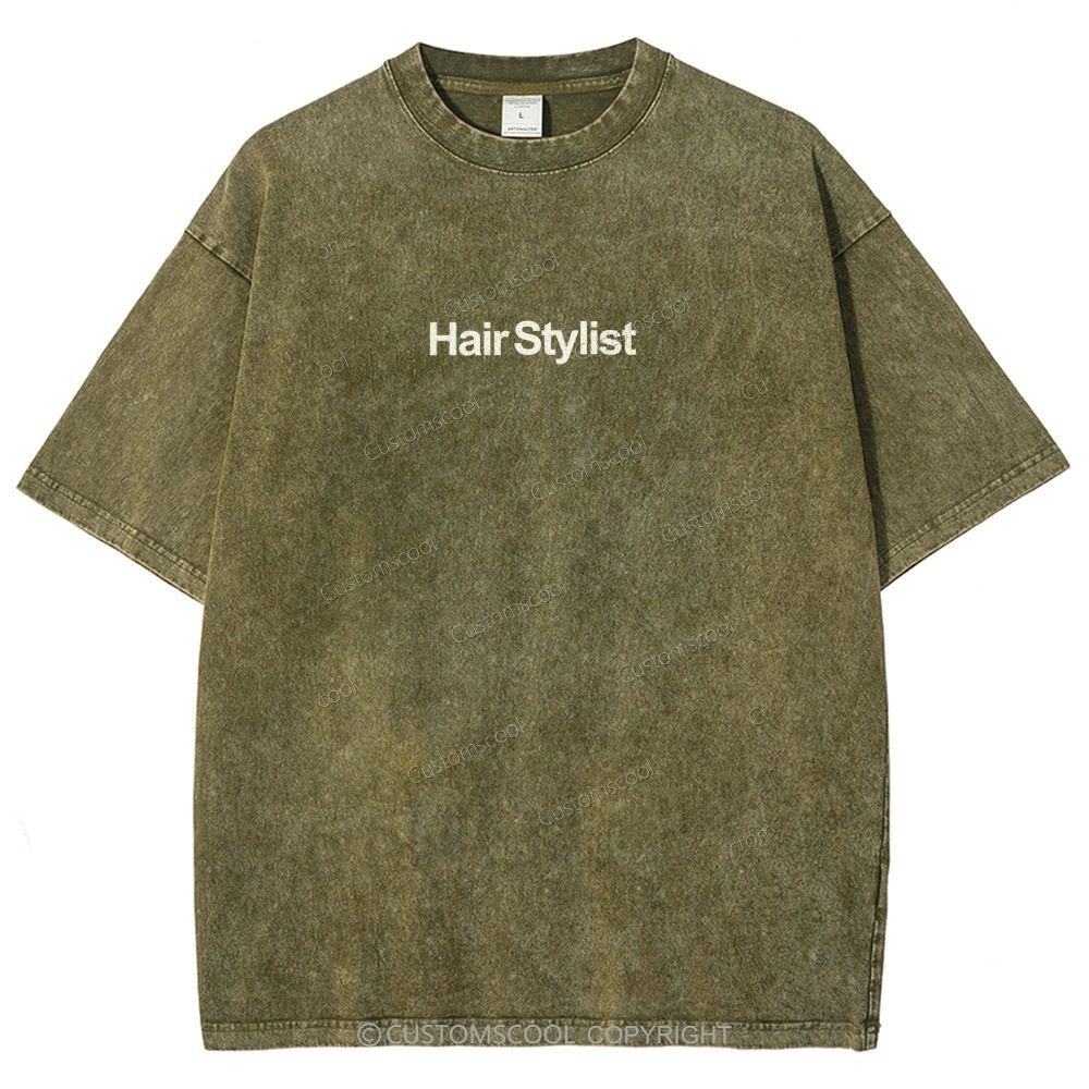 Hair Stylist Addcustom Unisex Fit Washed T-Shirt Customscool
