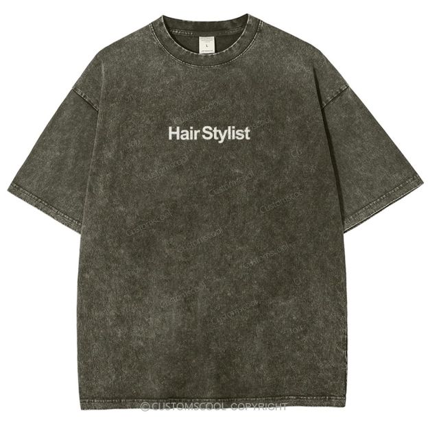 Hair Stylist Addcustom Unisex Fit Washed T-Shirt Customscool