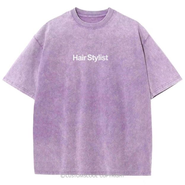 Hair Stylist Addcustom Unisex Fit Washed T-Shirt Customscool