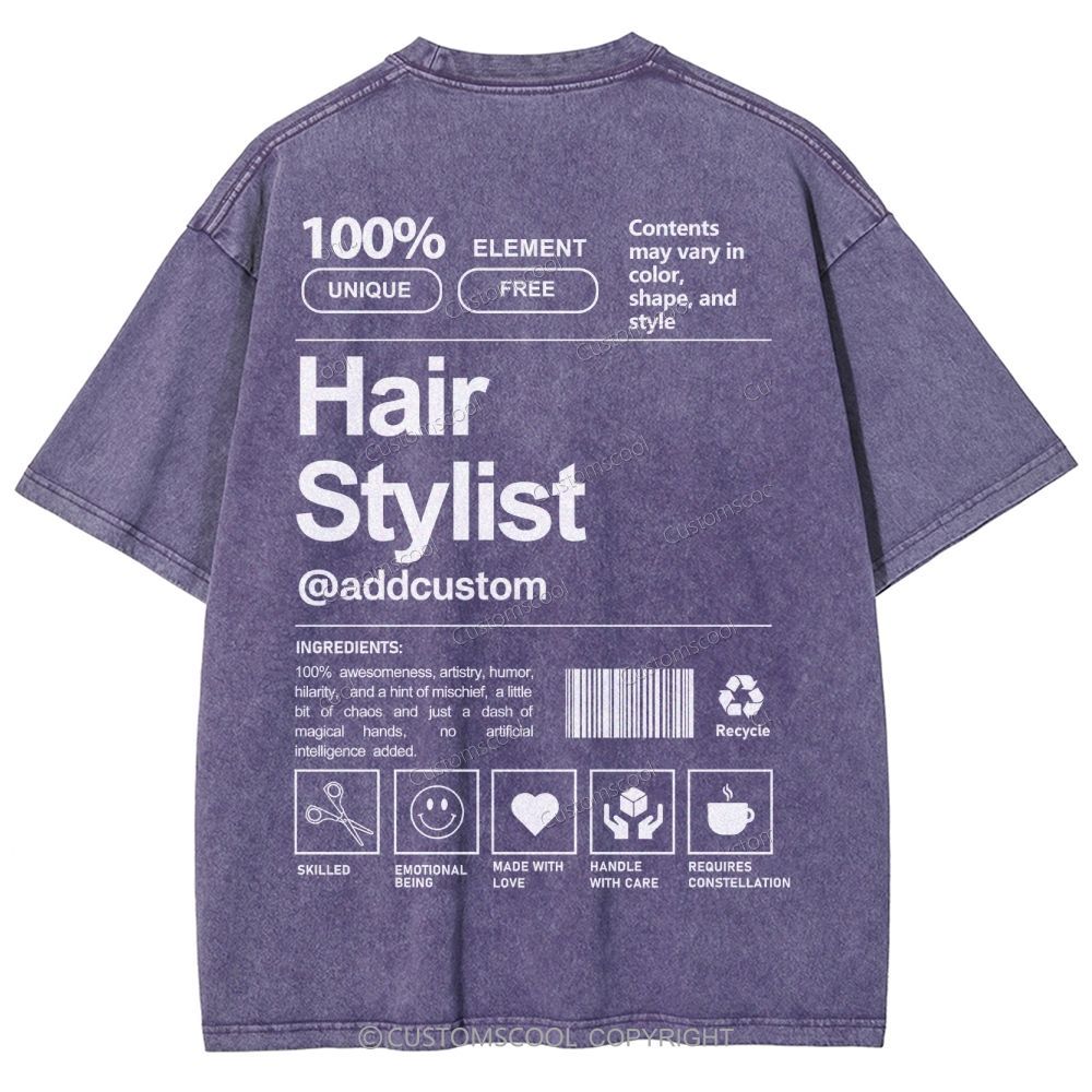 Hair Stylist Addcustom Unisex Fit Washed T-Shirt Customscool