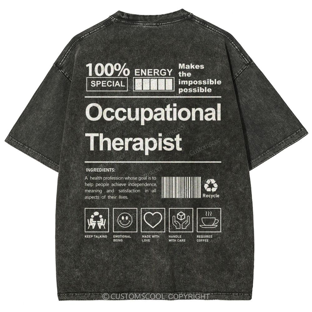 Occupational Therapist Unisex Fit Washed T-Shirt Customscool