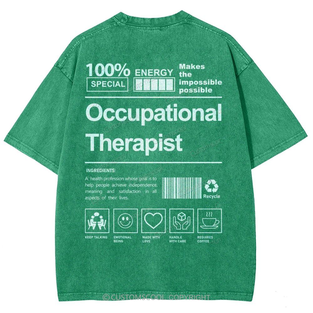 Occupational Therapist Unisex Fit Washed T-Shirt Customscool