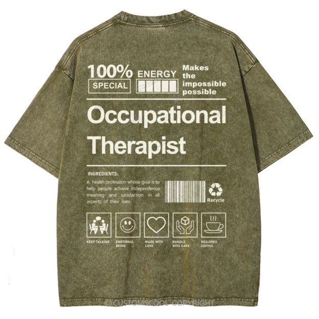 Occupational Therapist Unisex Fit Washed T-Shirt Customscool