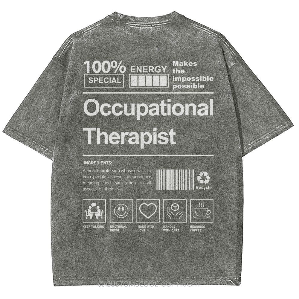 Occupational Therapist Unisex Fit Washed T-Shirt Customscool