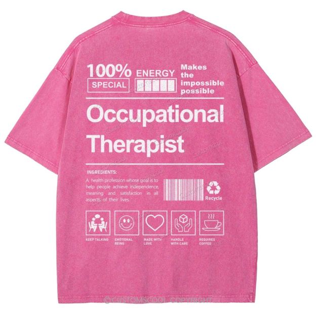 Occupational Therapist Unisex Fit Washed T-Shirt Customscool