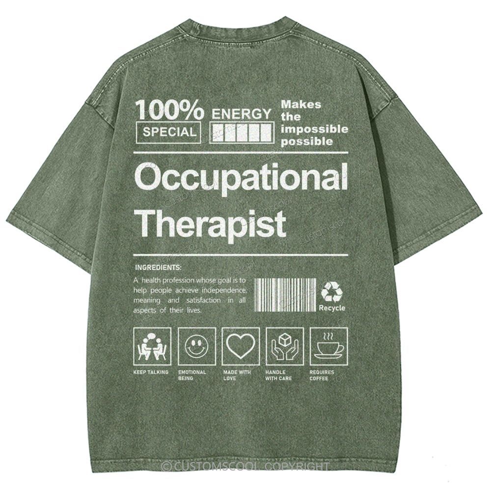 Occupational Therapist Unisex Fit Washed T-Shirt Customscool