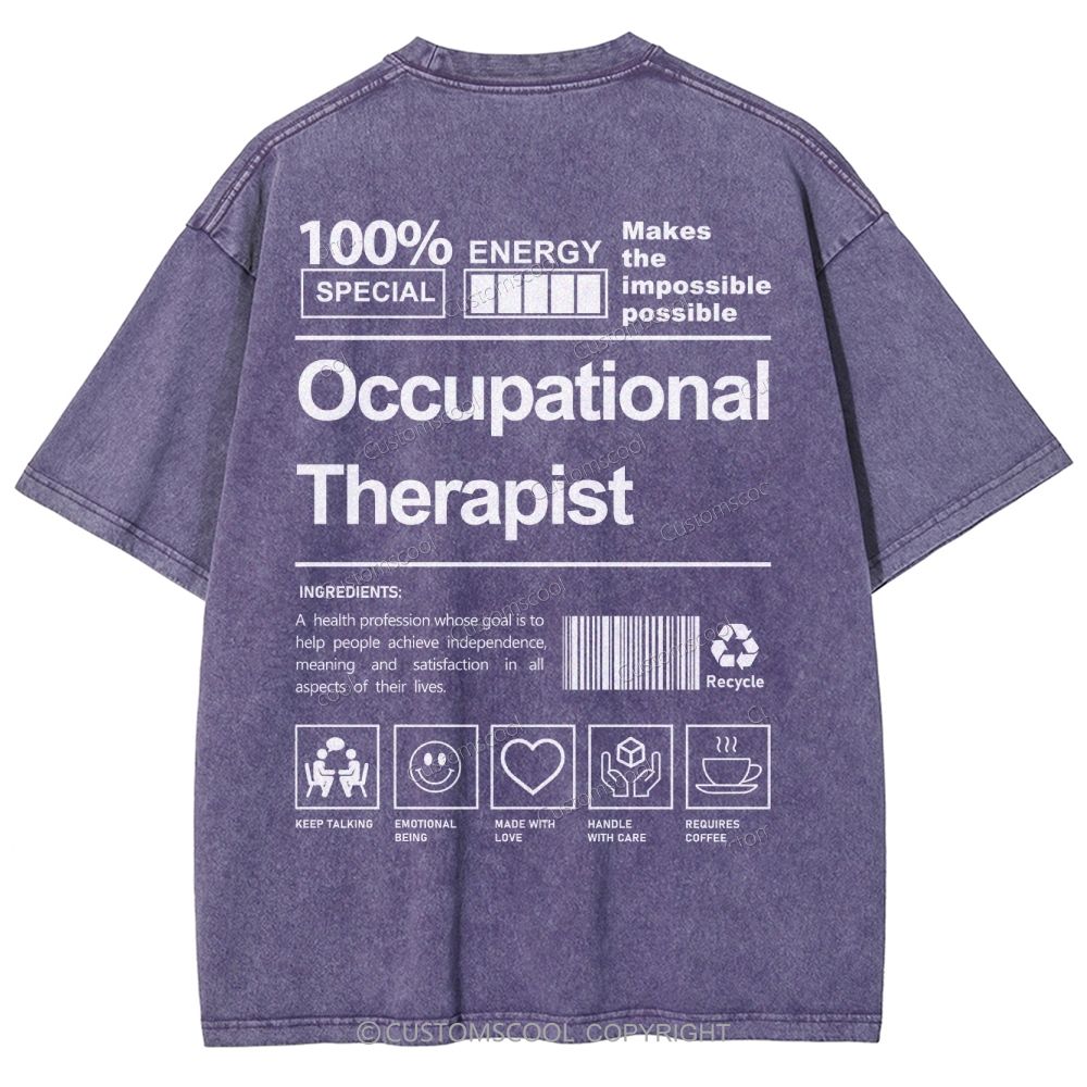 Occupational Therapist Unisex Fit Washed T-Shirt Customscool