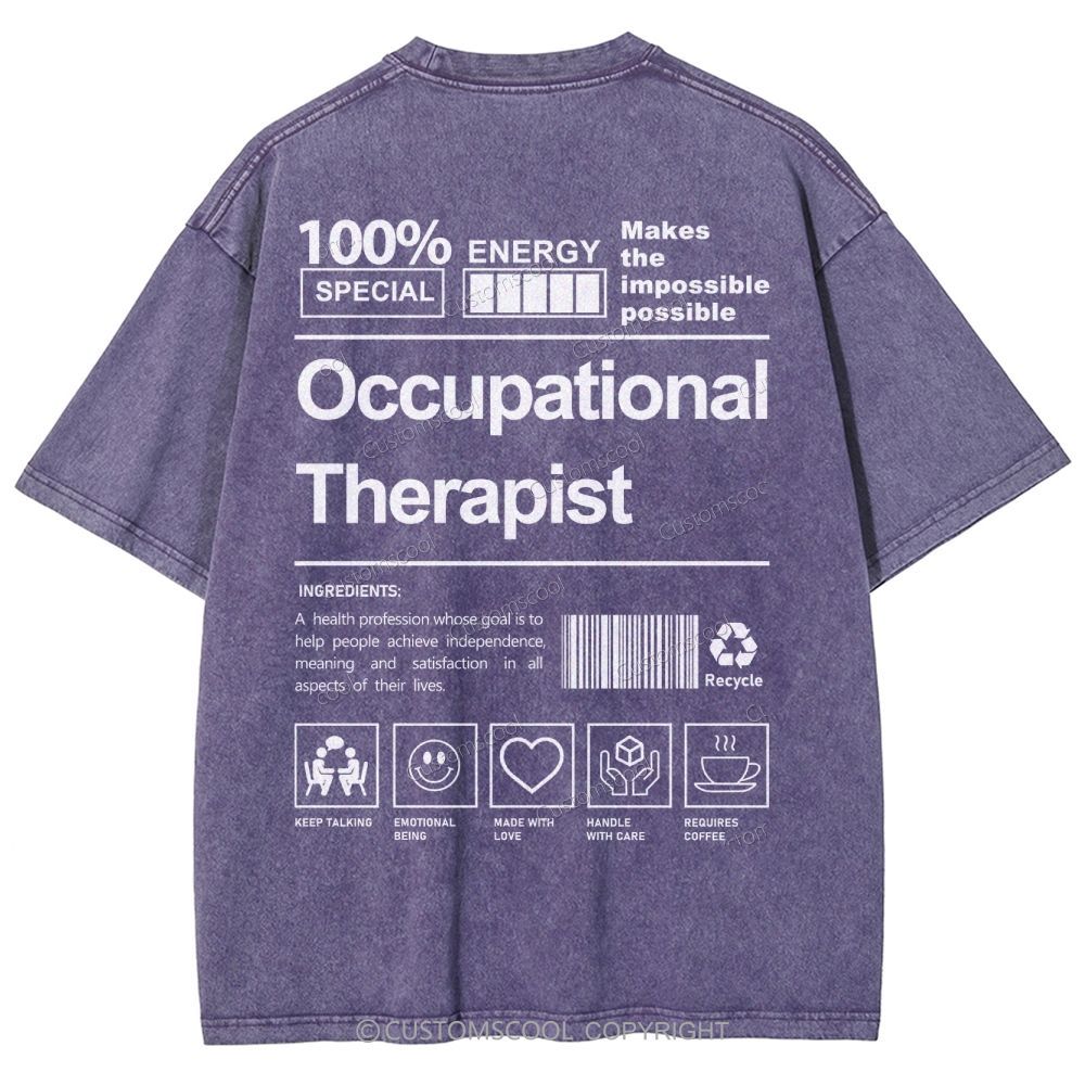 Occupational Therapist Unisex Fit Washed T-Shirt Customscool