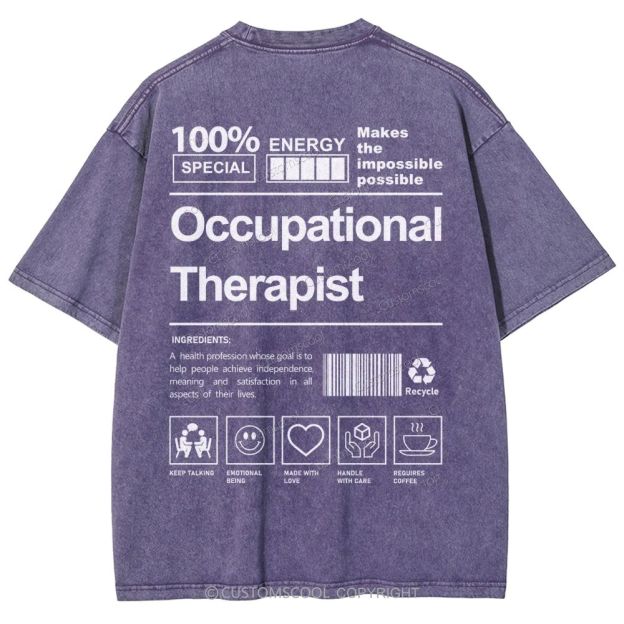 Occupational Therapist Unisex Fit Washed T-Shirt Customscool