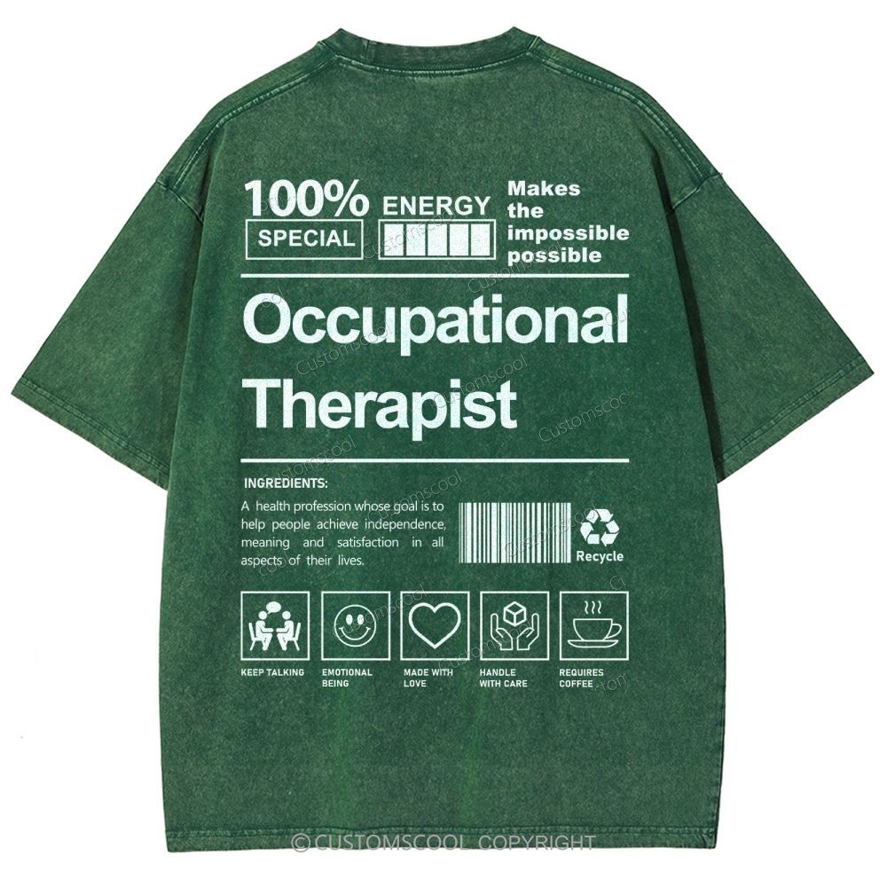 Occupational Therapist Unisex Fit Washed T-Shirt Customscool