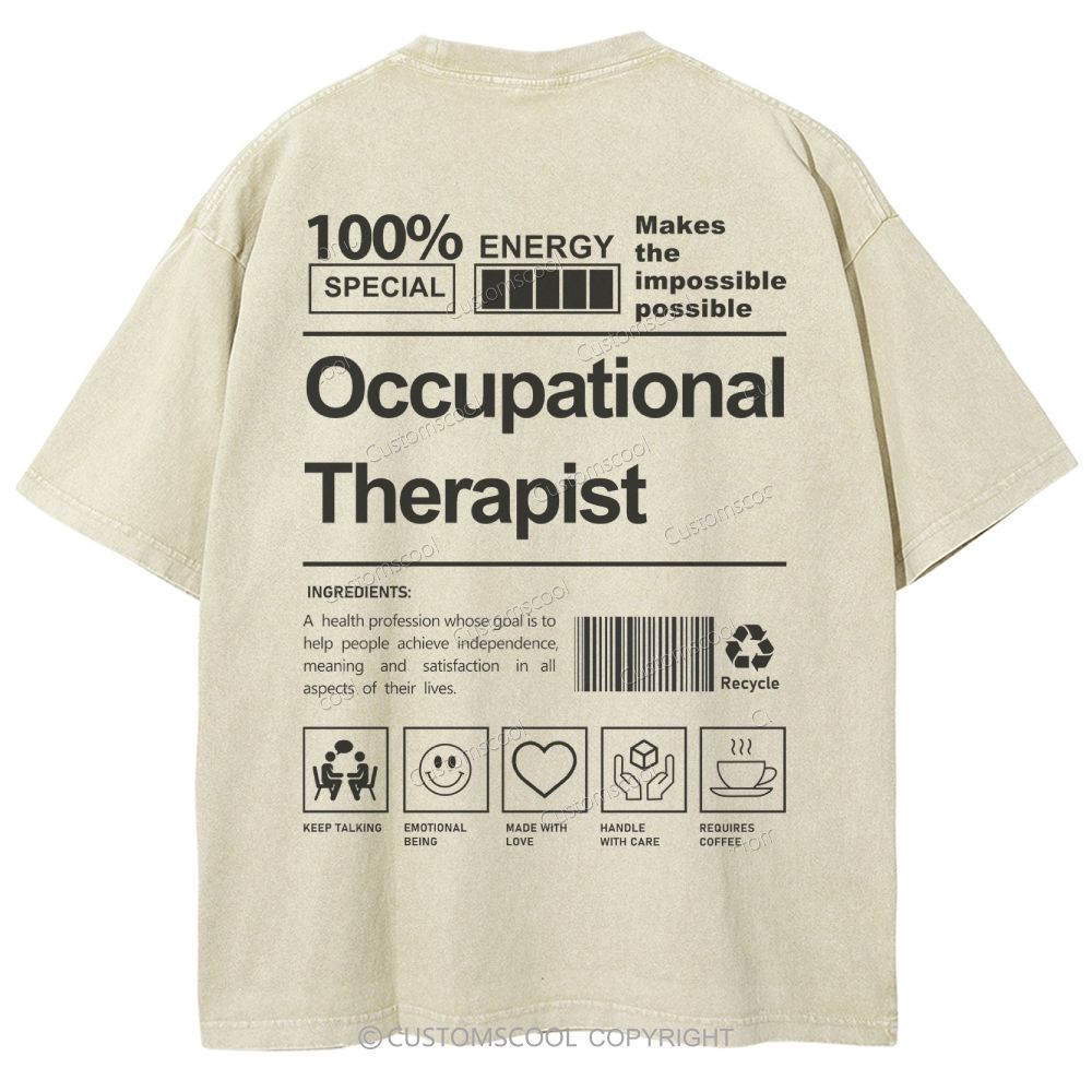 Occupational Therapist Unisex Fit Washed T-Shirt Customscool