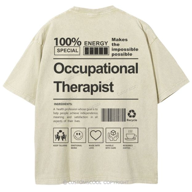 Occupational Therapist Unisex Fit Washed T-Shirt Customscool