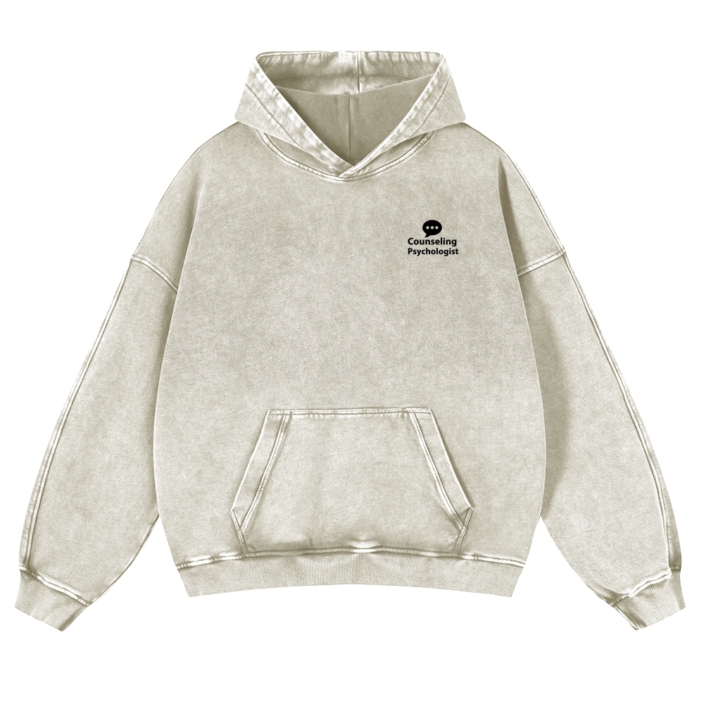 Counseling Psychologist Unisex Fit Vintage Washed Hoodie Customscool