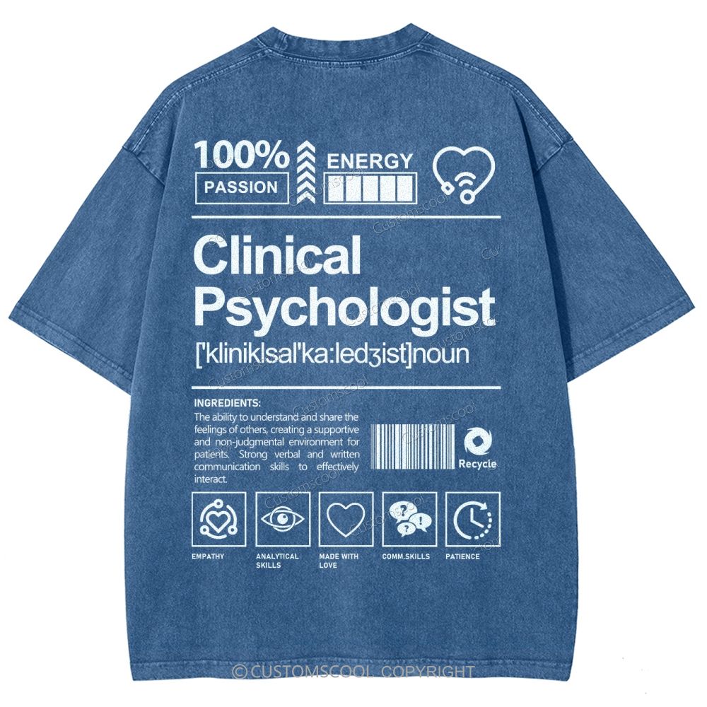 Clinical Psychologist Unisex Fit Washed T-Shirt Customscool