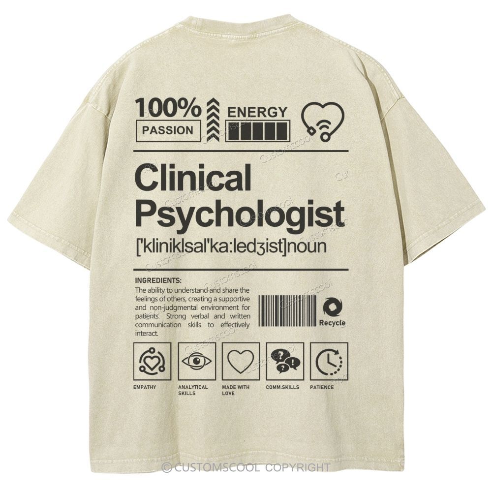 Clinical Psychologist Unisex Fit Washed T-Shirt