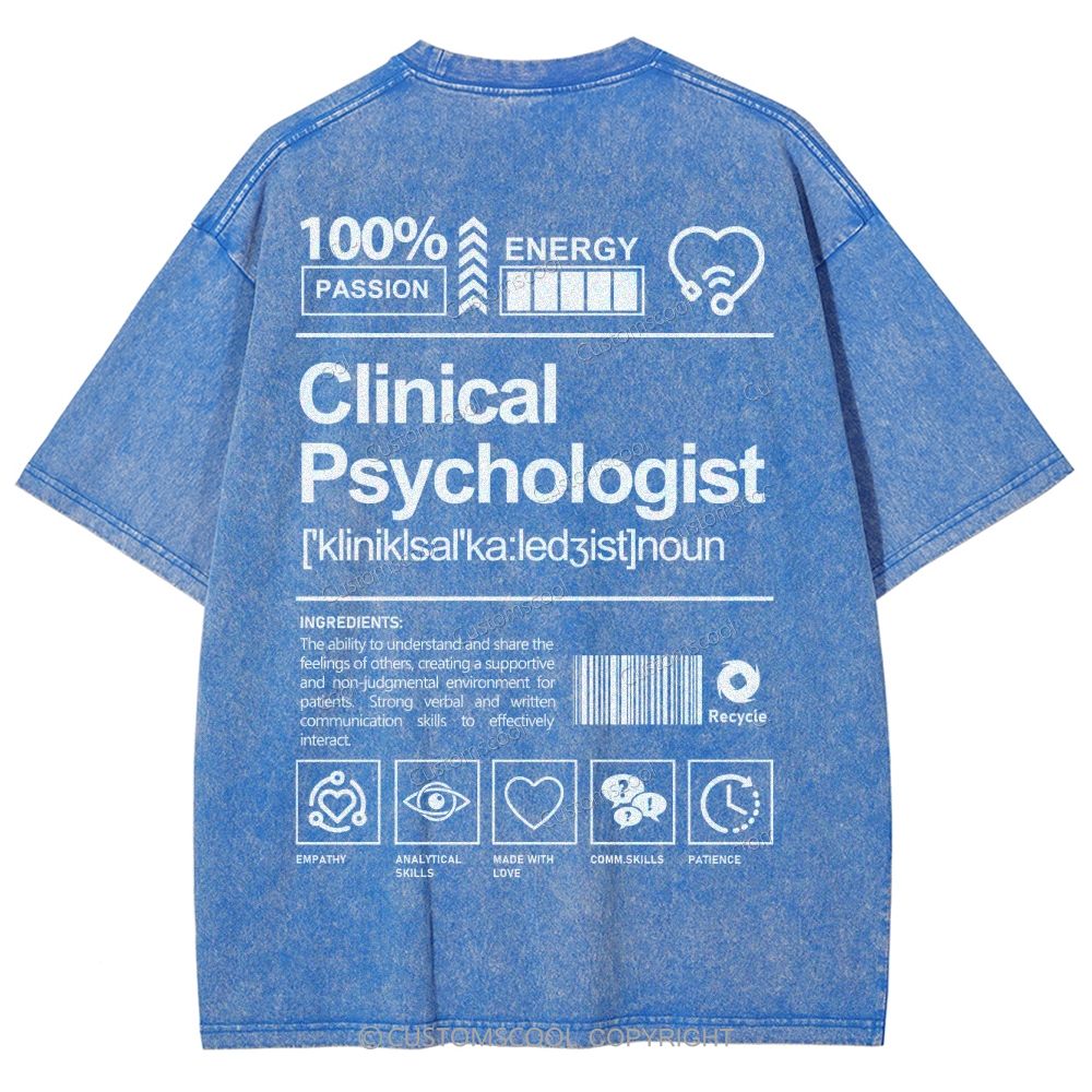 Clinical Psychologist Unisex Fit Washed T-Shirt Customscool