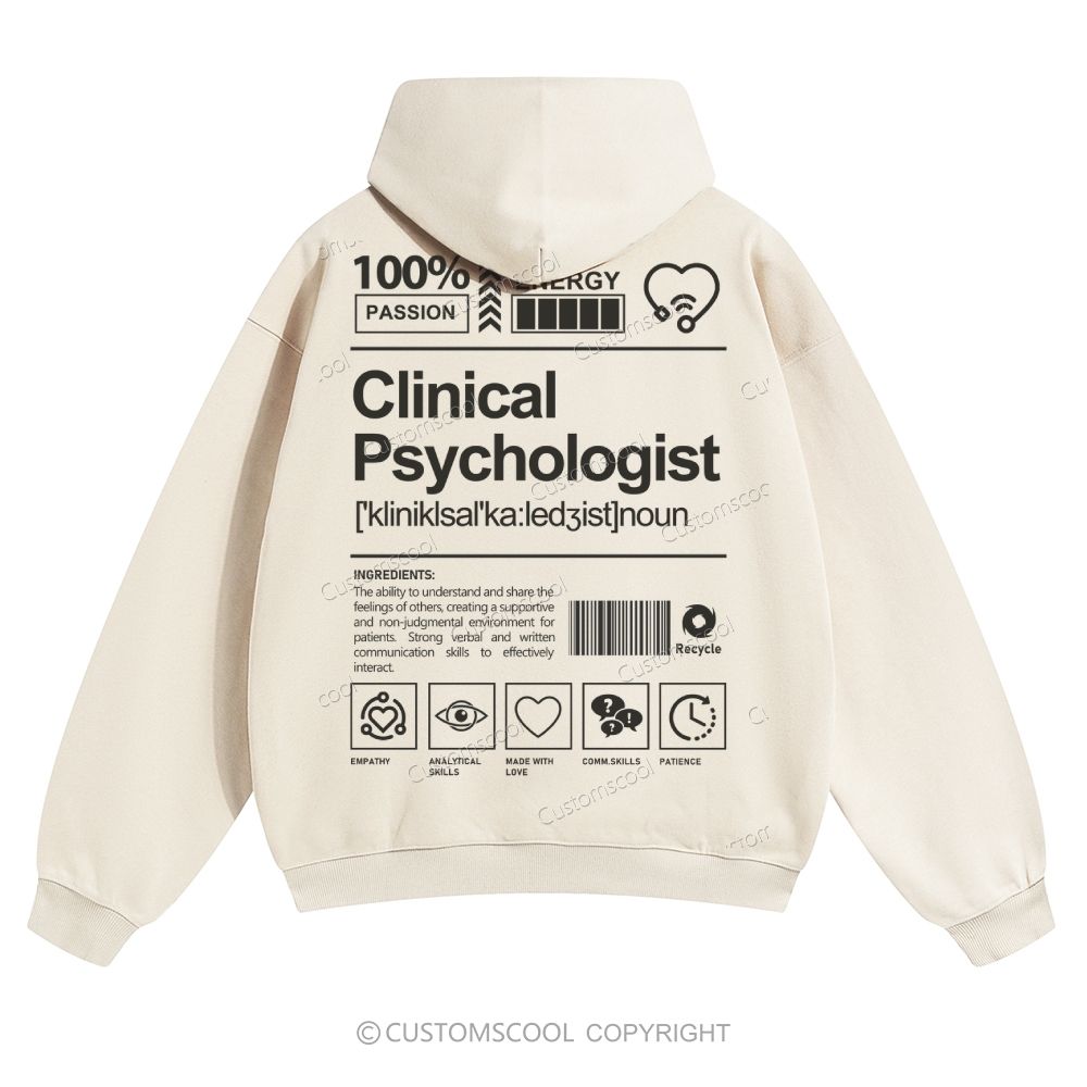 Clinical Psychologist Solid Color Hoodie Customscool