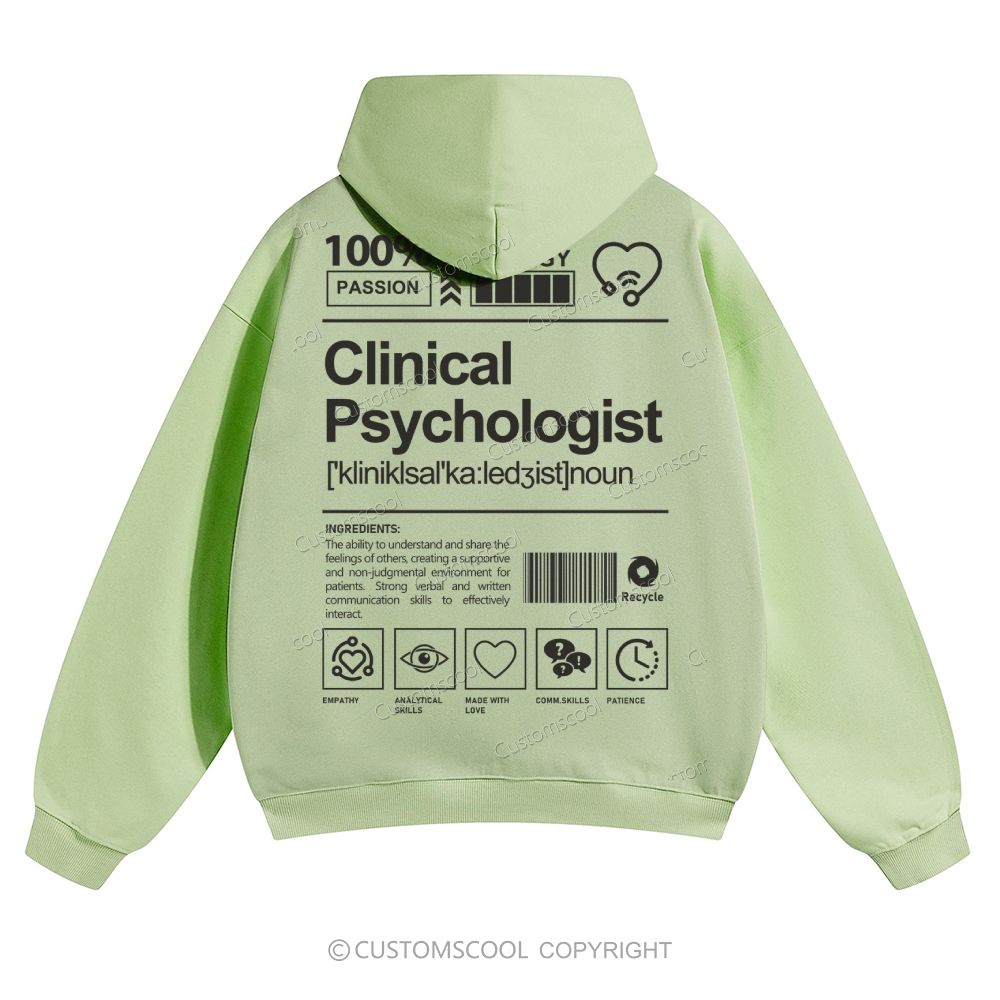 Clinical Psychologist Solid Color Hoodie Customscool