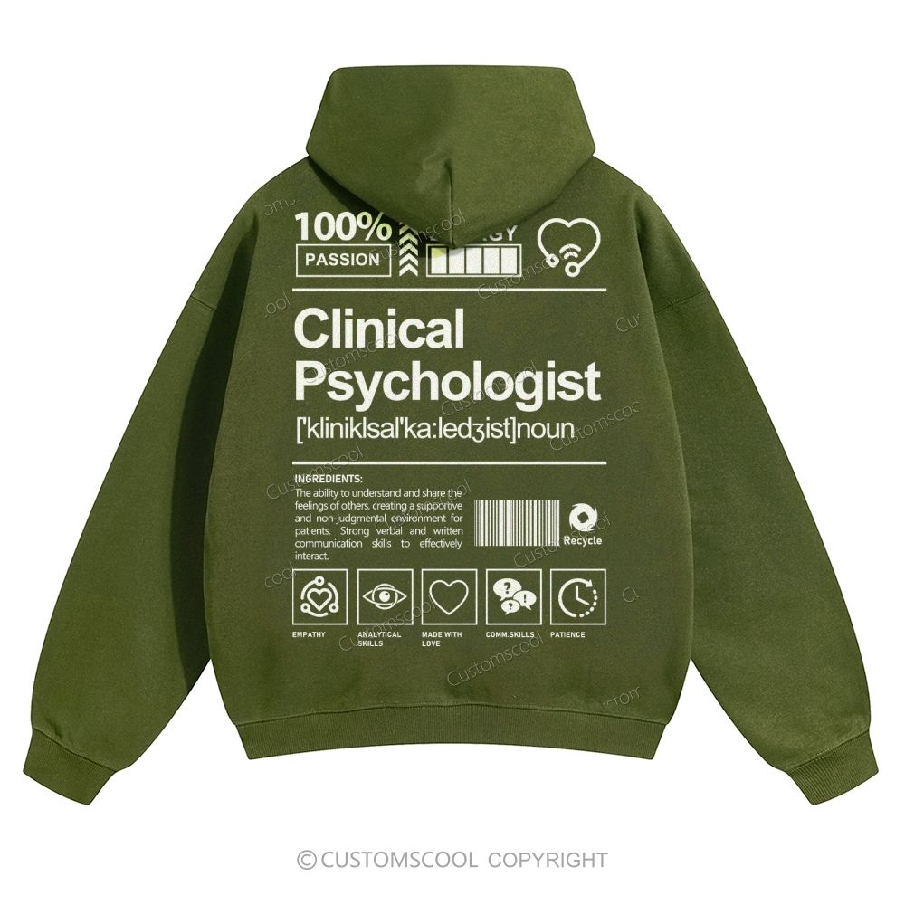 Clinical Psychologist Solid Color Hoodie Customscool