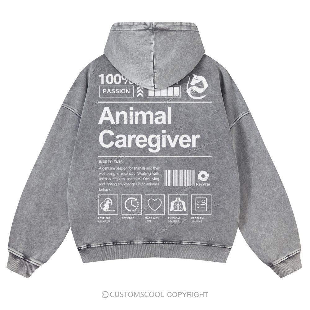 Animal Caregiver Casual Washed Hoodie