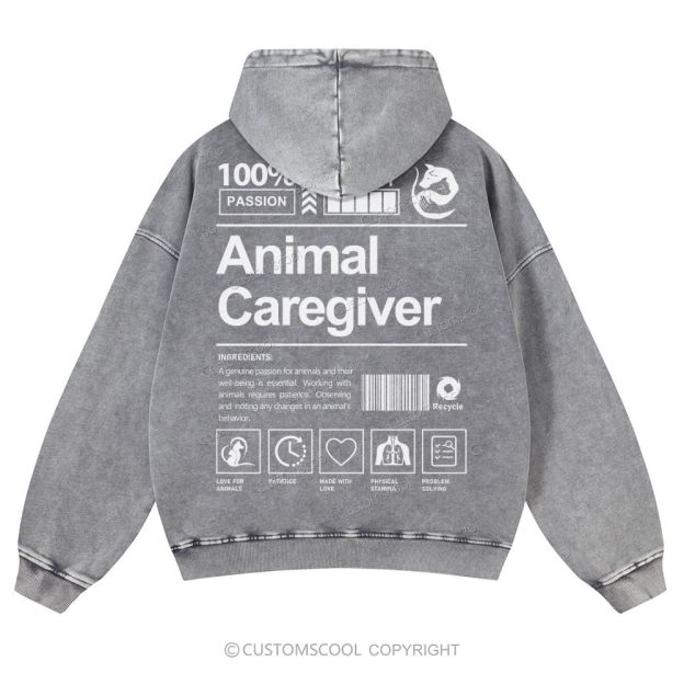Animal Caregiver Casual Washed Hoodie